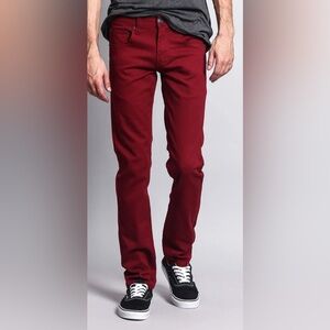 Hype mens Straight Leg Jeans in Bold Red